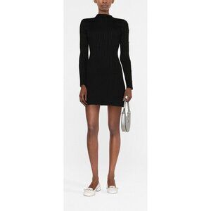 SANDRO Women's Cut-Out Ribbed-Knit Dress In Black